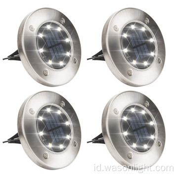 8LED Hangat Luar Tahan Air Landscape Solar Disk Light